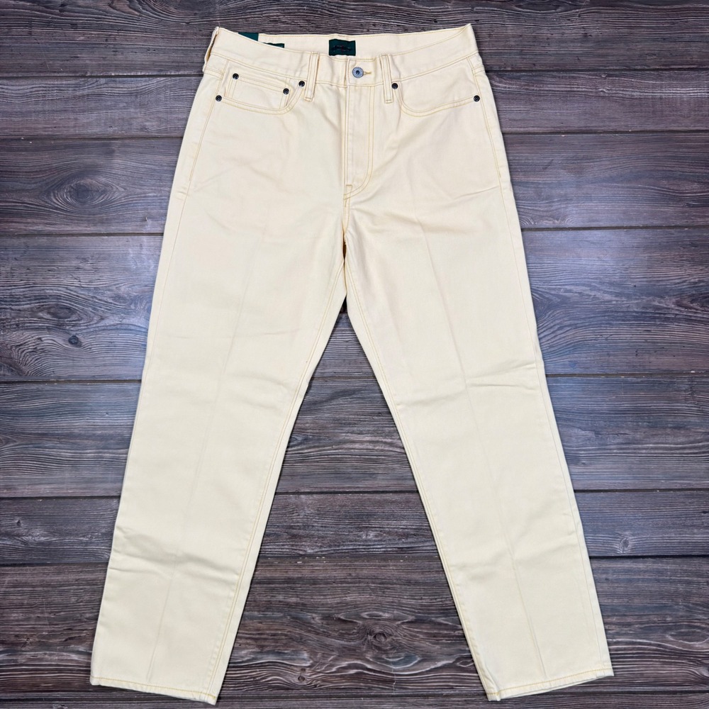 J.Crew Mens 32x30 Classic Straight Jeans Japanese Denim Yellow Cotton CQ971 New